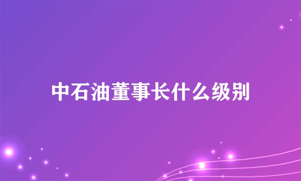 中石油董事长什么级别