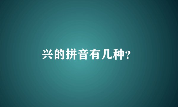 兴的拼音有几种？