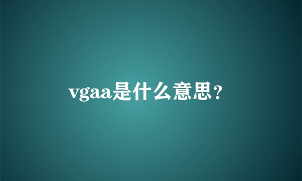 vgaa是什么意思？