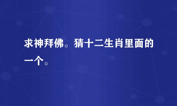 求神拜佛。猜十二生肖里面的一个。