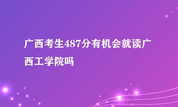 广西考生487分有机会就读广西工学院吗