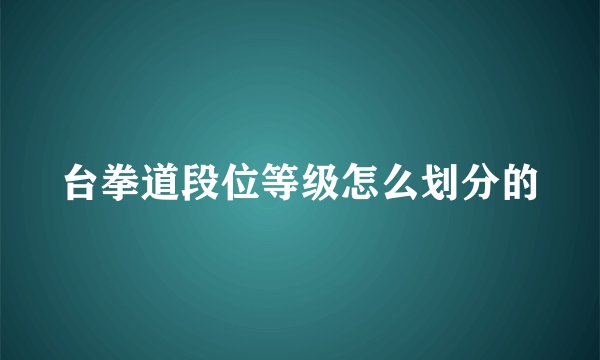 台拳道段位等级怎么划分的