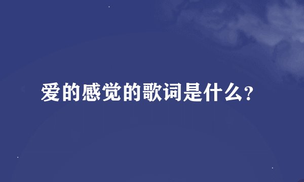 爱的感觉的歌词是什么?