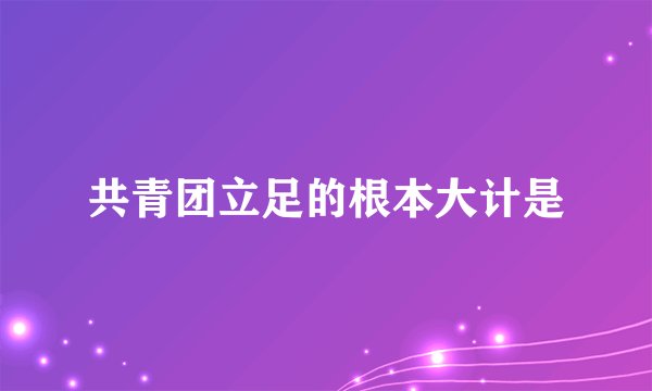 共青团立足的根本大计是