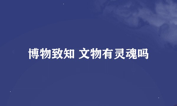 博物致知 文物有灵魂吗