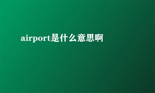 airport是什么意思啊