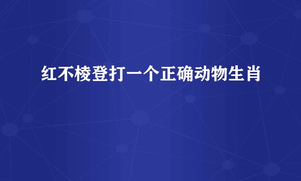 红不棱登打一个正确动物生肖