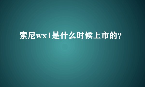 索尼wx1是什么时候上市的？