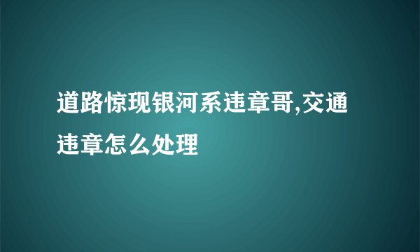 道路惊现银河系违章哥,交通违章怎么处理