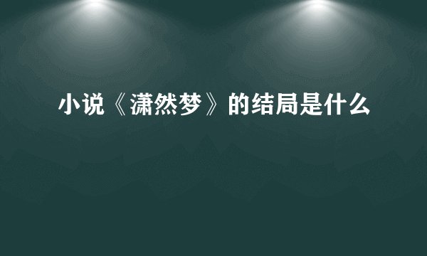 小说《潇然梦》的结局是什么