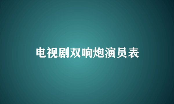 电视剧双响炮演员表