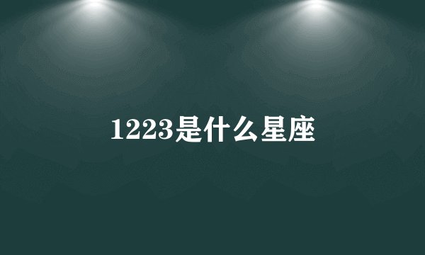 1223是什么星座