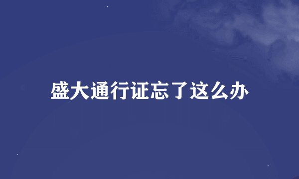 盛大通行证忘了这么办