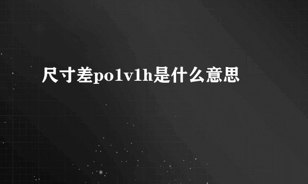 尺寸差po1v1h是什么意思