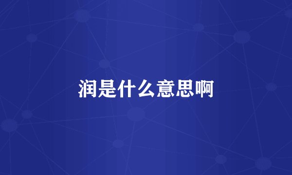 润是什么意思啊