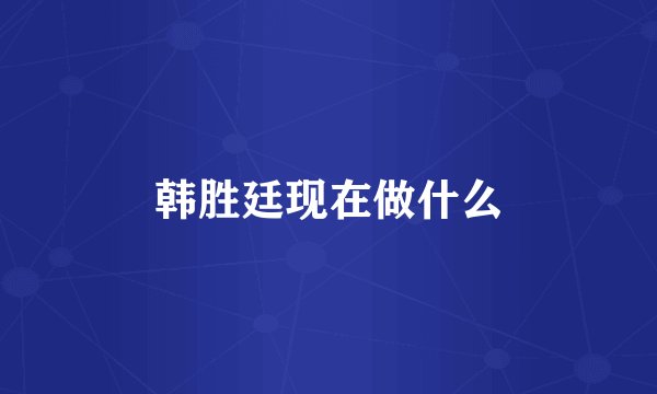 韩胜廷现在做什么