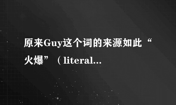 原来Guy这个词的来源如此“火爆”（literally） -在英国感受Guy Fawkes Day