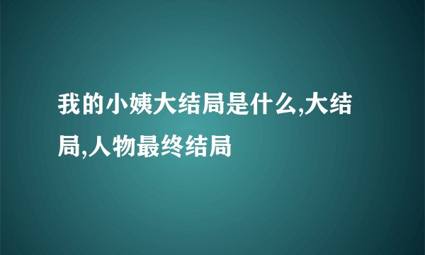 我的小姨大结局是什么,大结局,人物最终结局