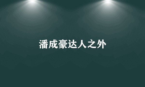 潘成豪达人之外