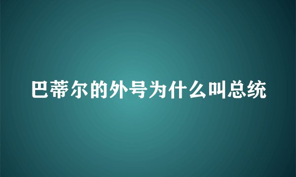 巴蒂尔的外号为什么叫总统