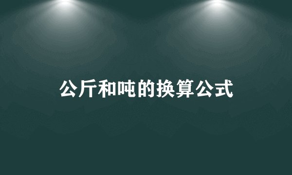 公斤和吨的换算公式