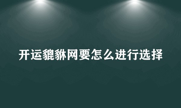 开运貔貅网要怎么进行选择