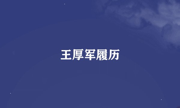王厚军履历