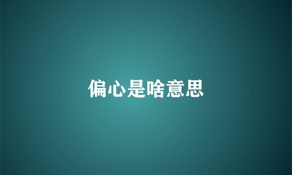 偏心是啥意思