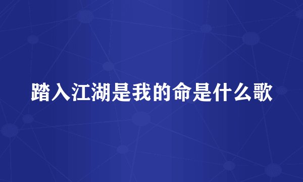 踏入江湖是我的命是什么歌
