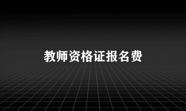 教师资格证报名费