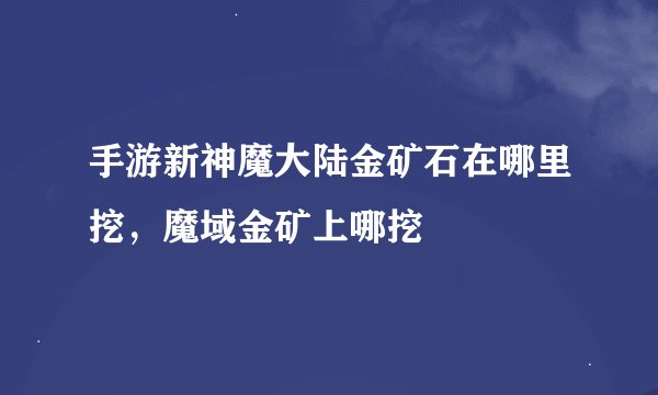 手游新神魔大陆金矿石在哪里挖,魔域金矿上哪挖