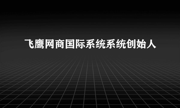 飞鹰网商国际系统系统创始人