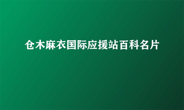 仓木麻衣国际应援站百科名片