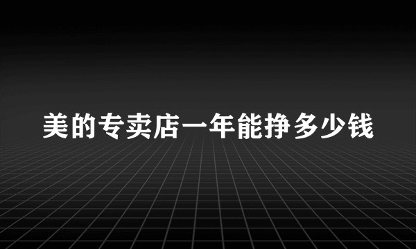 美的专卖店一年能挣多少钱