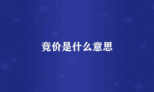 竞价是什么意思