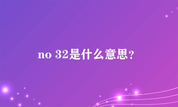 no 32是什么意思？