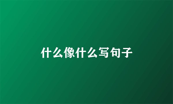什么像什么写句子