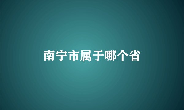 南宁市属于哪个省