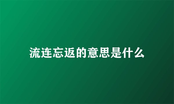流连忘返的意思是什么