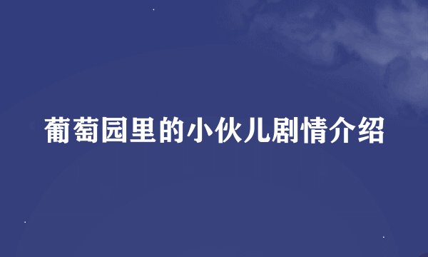 葡萄园里的小伙儿剧情介绍