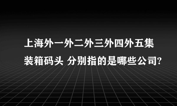上海外一外二外三外四外五集装箱码头 分别指的是哪些公司?