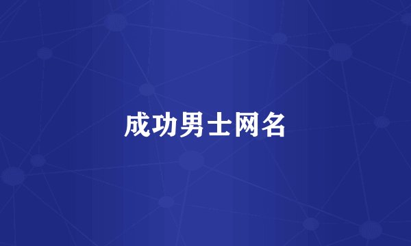 成功男士网名