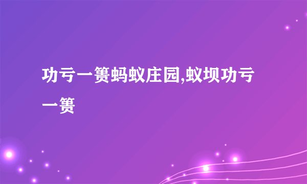 功亏一篑蚂蚁庄园,蚁坝功亏一篑
