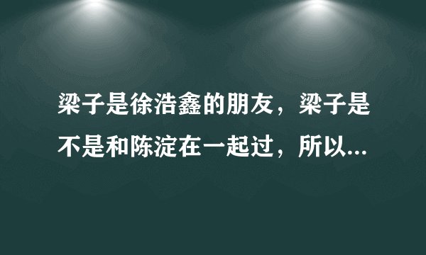 梁子是徐浩鑫的朋友，梁子是不是和陈淀在一起过，所以陈淀和徐浩鑫认识对吗？还有陈淀是男同对吗。。