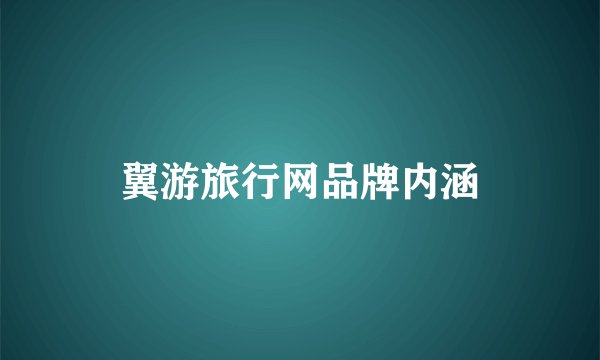 翼游旅行网品牌内涵