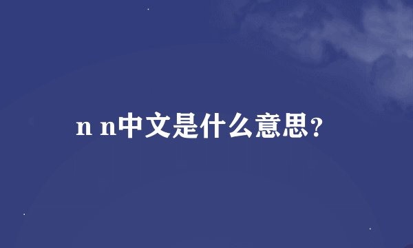 n n中文是什么意思?