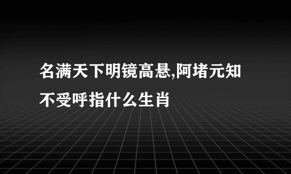 名满天下明镜高悬,阿堵元知不受呼指什么生肖