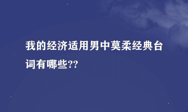 我的经济适用男中莫柔经典台词有哪些??