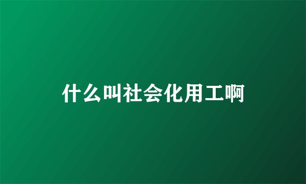什么叫社会化用工啊