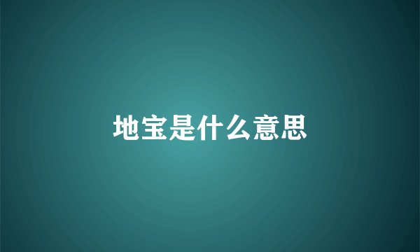 地宝是什么意思